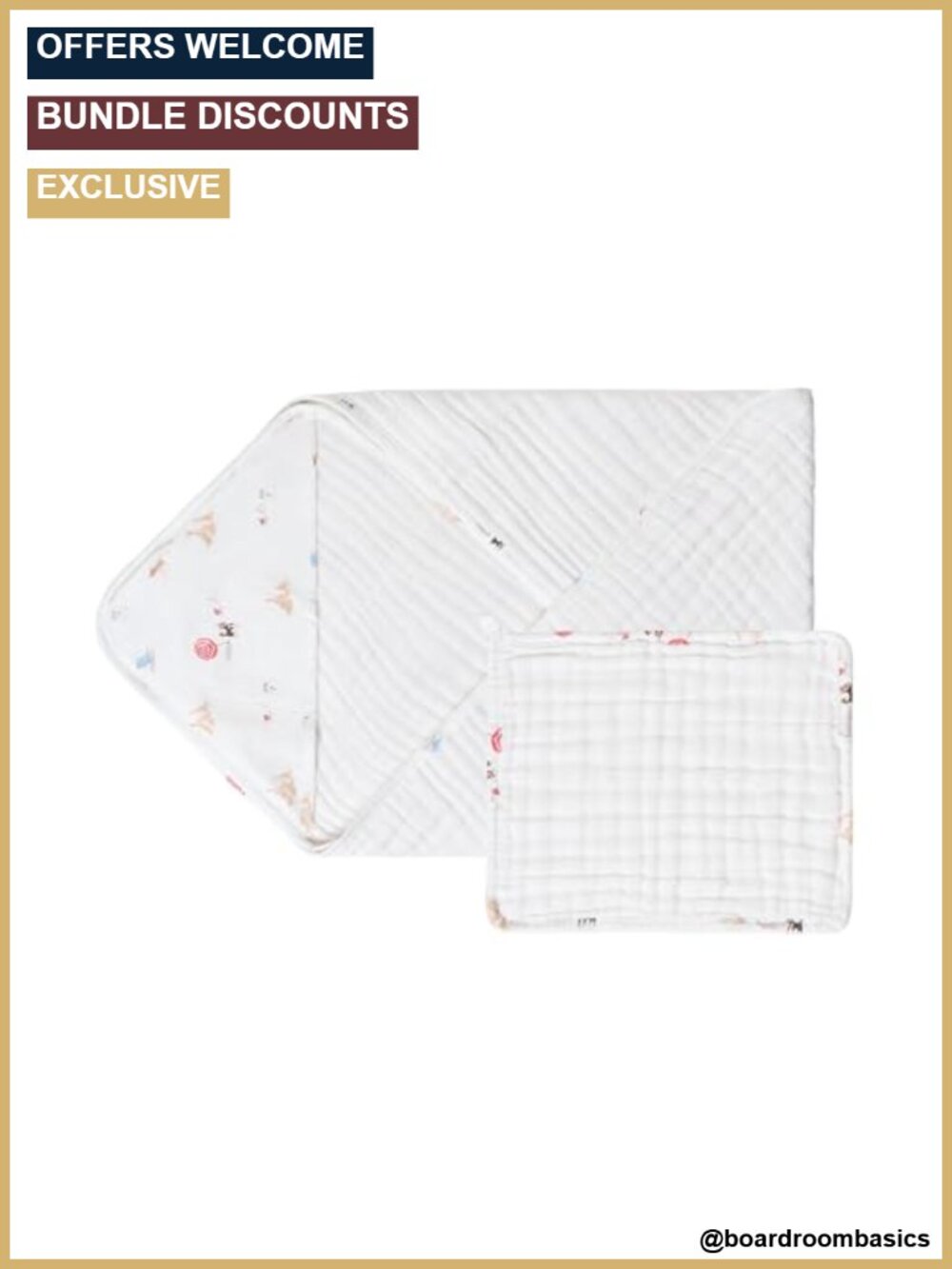 Organic Cotton 9-Layer Hooded Baby Bath Towel Ultra Absorbent Newborn Essentials